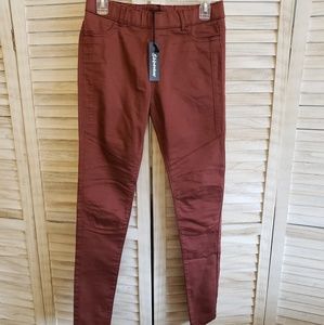 Womens Juniors Maroon Skinny Jeans Jeggings
